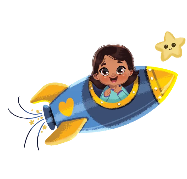 child on a rocket